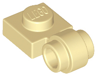 Plate Special 1 x 1 with Clip Light, Bar Hole [Thick Ring] in Tan