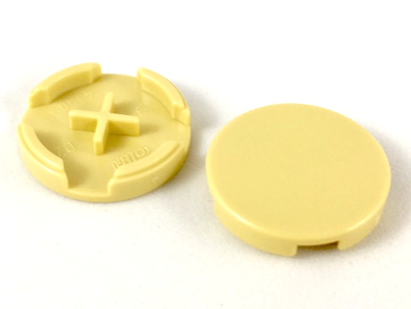 Tile Round 2 x 2 with Bottom Cross in Tan