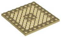 Plate Special 8 x 8 with Grille [Hole in Center] in Tan