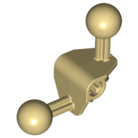 Large Figure Skeletal, Limb, Angular 90°, 4 x 4 x 2 with 2 Ball Joints, and Axle Hole in Tan