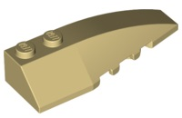 Brick Wedged, Curved 6 x 2 Right, Inner Ridges in Tan