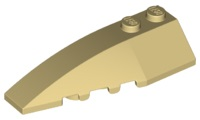Brick Wedged, Curved 6 x 2 Left, Inner Ridges in Tan
