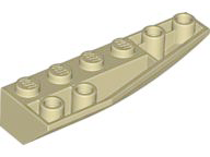 Brick Wedged, Curved Inverted 6 x 2 Right in Tan