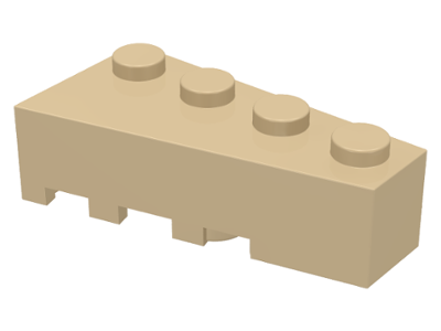 Brick Wedged, Angled 4 x 2 Right in Tan