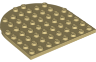 Plate 8 x 8 with Rounded End in Tan