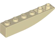Brick Curved Inverted 6 x 1 in Tan