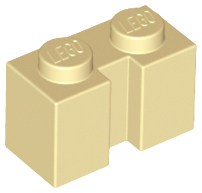 Brick Special 1 x 2 with Groove in Tan
