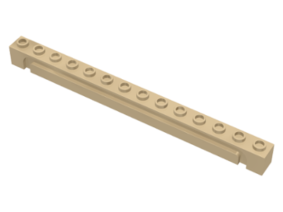 Brick Special 1 x 14 Grooved in Tan