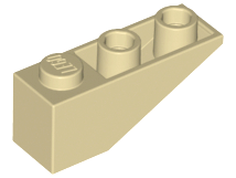 Brick Sloped Inverted 33° 3 x 1 with Internal Stopper and No Front Stud Connection in Tan