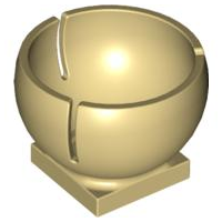 Cylinder Hemisphere 2 x 2 Ball Turret Socket Base in Tan