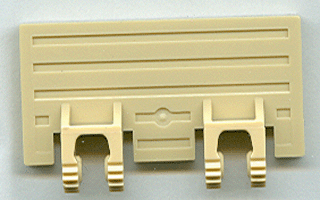 Hinge Train Gate 2 x 4 Locking Dual 2 Fingers with Rear Reinforcements, 9 Teeth in Tan
