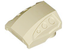 Brick Curved 2 x 2 No Studs - 3 Recessed Side Ports in Tan