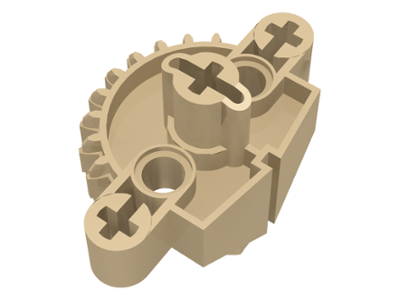 Large Figure Skeletal, Torso, Gear 9 Tooth with 3 Axle Holes and 2 Holes (Matoran) in Tan