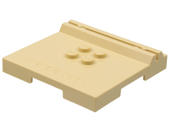 Plate Special 6 x 6 x 2/3 with 4 Studs and Embossed 'SPORTS' in Tan