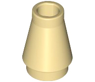 Cone 1 x 1 [No Top Groove] in Tan