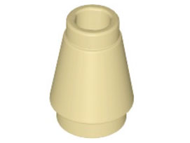 Cone 1 x 1 [Top Groove] in Tan