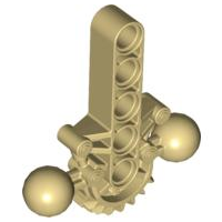 Large Figure Skeletal, Torso with Beam, 2 Ball Joints, and 7 Tooth Half Gear in Tan