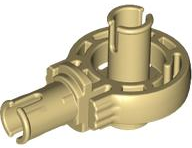 Technic Rotation Joint Ball Loop with Two Perpendicular Pins with Friction in Tan