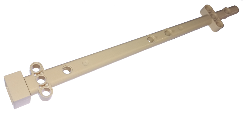 Boat, Mast 2 x 2 x 20 with Holes - Side Aligned x shape Axle Hole, + Orientation in Tan