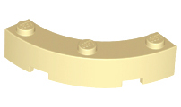 Brick Round Corner 4 x 4 Macaroni Wide with 3 Studs in Tan