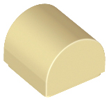 Brick Curved 1 x 1 x 2/3 Double Curved Top, No Studs in Tan