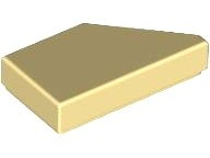 Tile 1 x 2 with Stud Notch Left in Tan