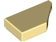 Tile 1 x 2 with Stud Notch Right in Tan