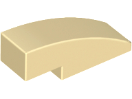 Brick Curved 3 x 1 No Studs in Tan