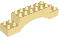 Duplo Brick 2 x 10 x 2 Arch in Tan