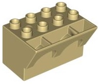 Duplo Brick 4 x 3 x 3 Wry Inverted in Tan