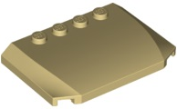 Brick Wedged, Curved Triple 4 x 6 x 2/3 with 4 Studs in Tan