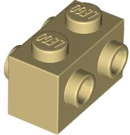 Brick Special 1 x 2 with Studs on 2 Sides in Tan