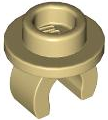 Plate Special Round 1 x 1 with Hollow Stud and Underside Clip in Tan