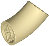 Brick Round 2 x 2 D. Tube with 45° Elbow and Axle Holes (Crossholes) at Each End [LONG] in Tan