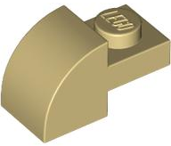 Brick Curved 1 x 2 x 1 with Curved Top in Tan