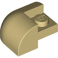 Brick Round, Curved 2 x 2 x 1, Corner in Tan