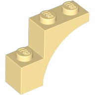 Brick Arch 1 x 3 x 2, Straight End in Tan