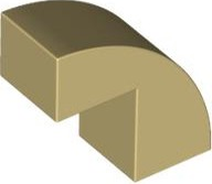 Brick Curved 1 x 2 x 1 2/3 with 1 Cutout in Tan