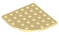 Plate Round Corner 6 x 6 in Tan