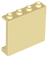 Panel 1 x 4 x 3 [Side Supports / Hollow Studs] in Tan