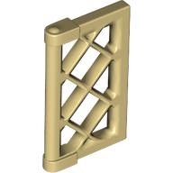 Window 1 x 2 x 3 Pane Latticed with Thick Corner Tabs in Tan