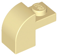 Brick Curved 1 x 2 x 1 1/3 with Curved Top in Tan
