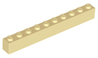 Brick 1 x 10 in Tan