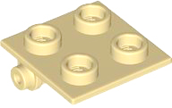 Hinge Brick 2 x 2 Top Plate Thin in Tan