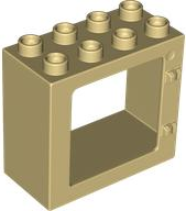 Duplo Door / Window Frame Flat Front Surface, Completely Open Back in Tan