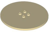 Plate Special Round 8 x 8 with 2 x 2 Center Studs with Groove in Tan