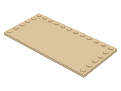 Plate Special 6 x 12 with Studs on 3 Edges in Tan