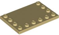 Plate Special 4 x 6, Studs on 3 Edges in Tan