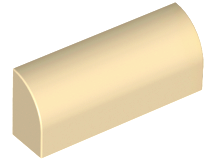 Brick Curved 1 x 4 x 1 1/3 No Studs, Lowered Inside Support in Tan