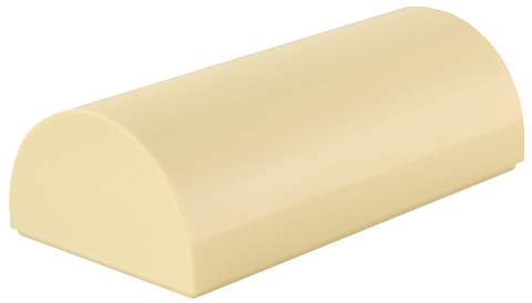 Brick Curved 2 x 4 Double, No Studs, with Groove in Tan